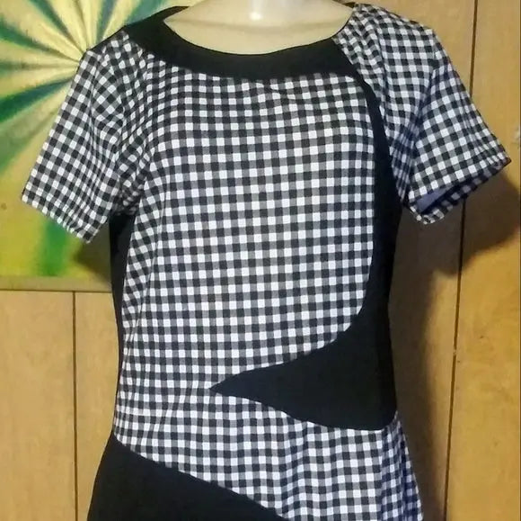 Black And White Plaid Bodycon Dress - The Fix Clothing