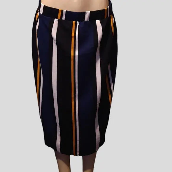 Blue Striped Pencil Skirt - The Fix Clothing