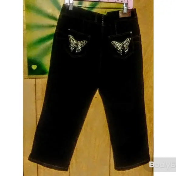 Distressed Butterfly Capris Pants - The Fix Clothing