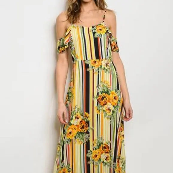 Floral Stripe Dress - The Fix Clothing