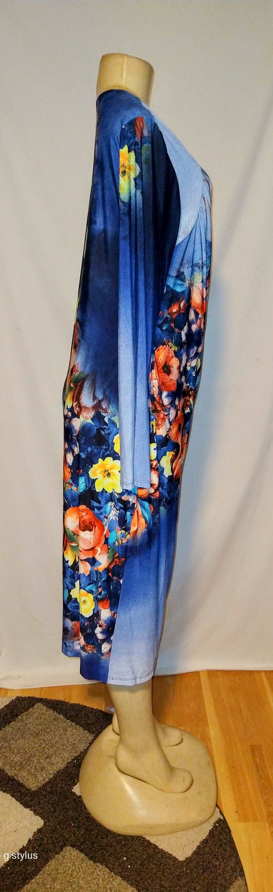 Floral Sweet Blue Bodycon Dress - The Fix Clothing