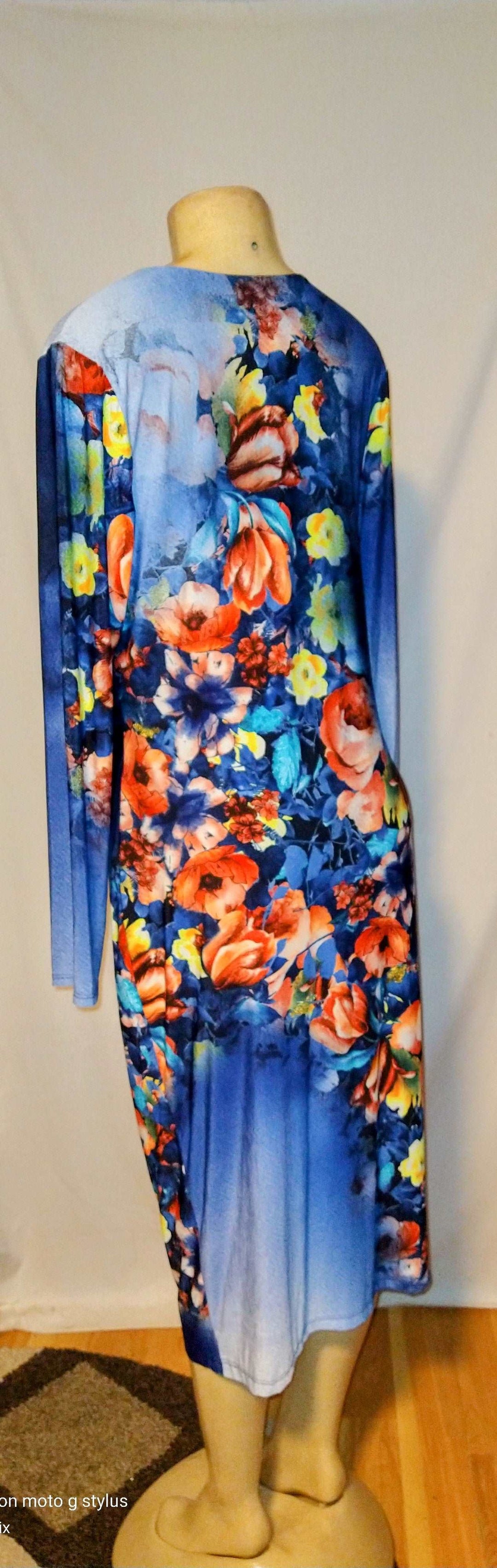 Floral Sweet Blue Bodycon Dress - The Fix Clothing