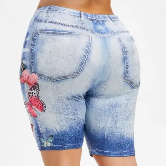Light Blue Butterfly Shorts - The Fix Clothing