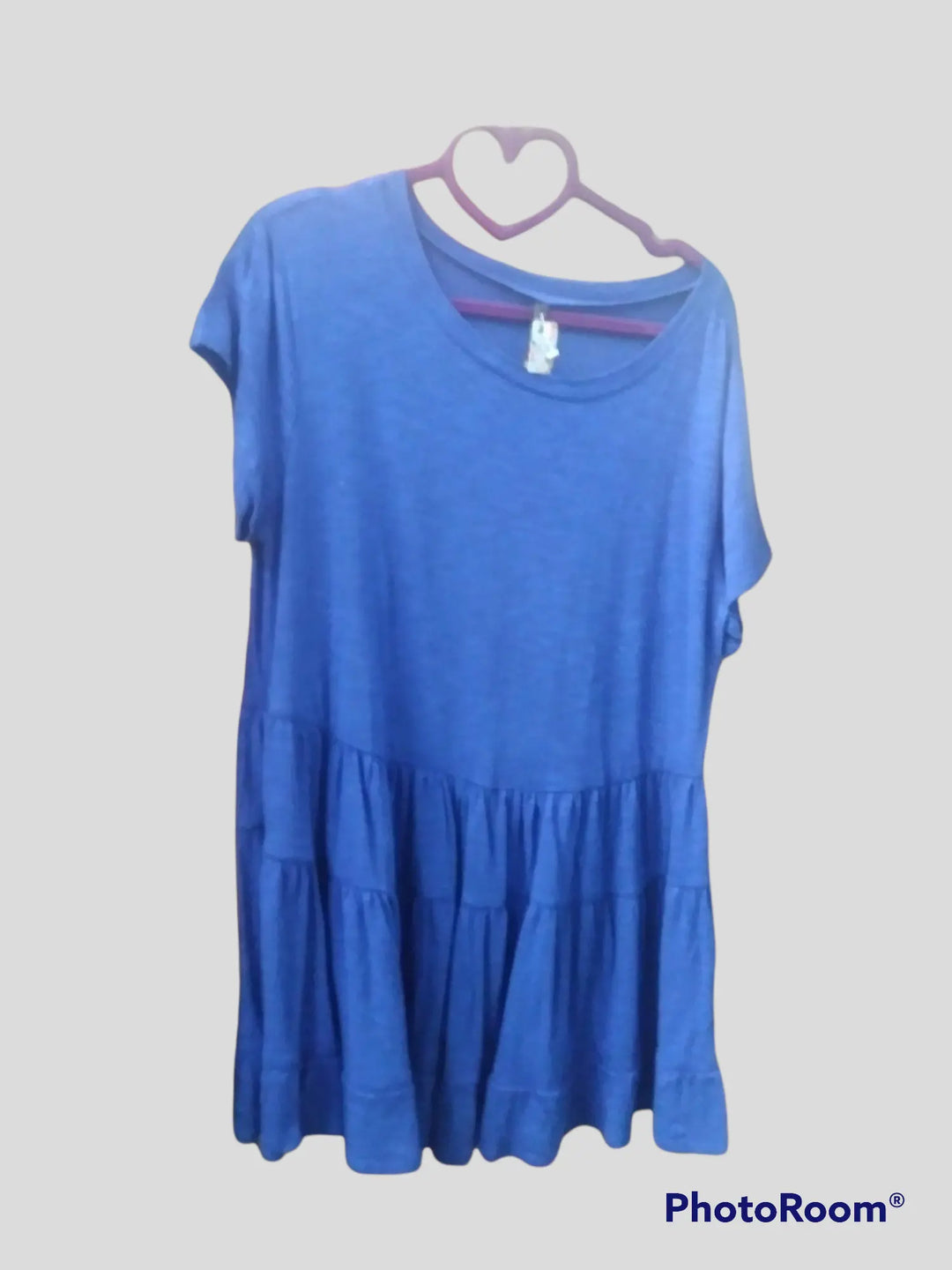 Long Blue Rippled Top - The Fix Clothing