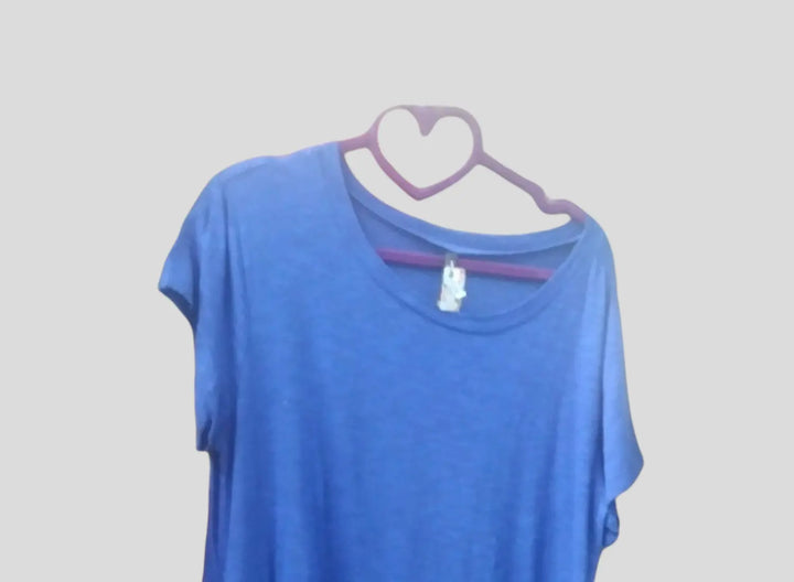 Long Blue Rippled Top - The Fix Clothing