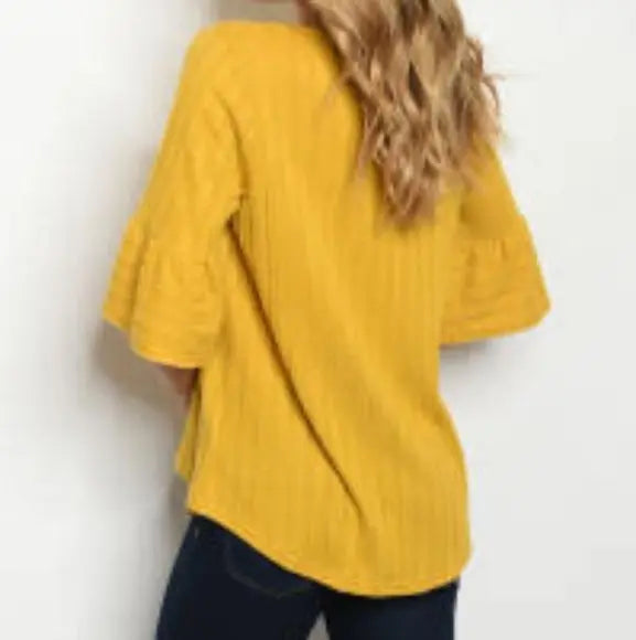 Mustard Top with Bow Knot - The Fix Clothing