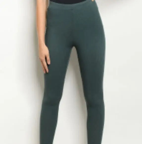Olive Knit Leggings - The Fix Clothing
