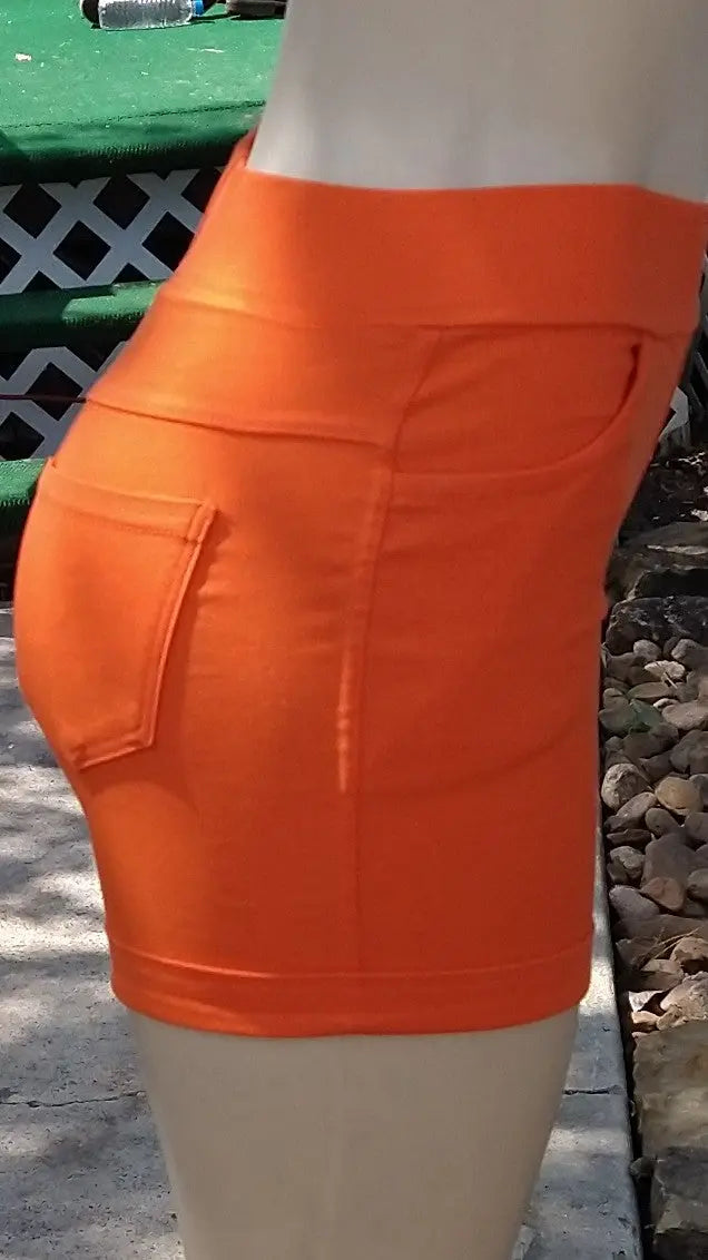 Orange Shorts with Roses - The Fix Clothing