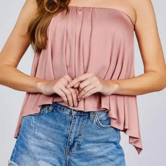 Pink Open Back Tube Top - The Fix Clothing