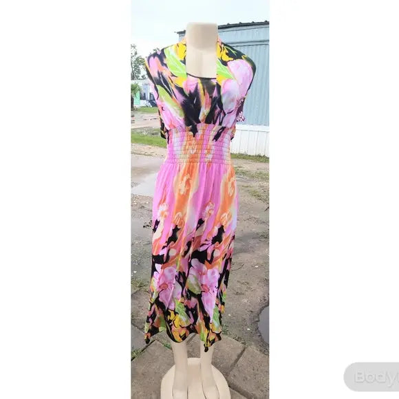 Pink Tropical Maxi Dress - The Fix Clothing