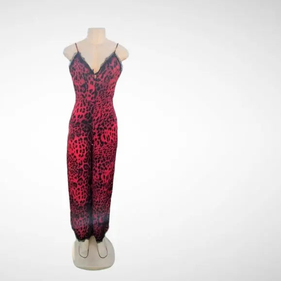Red Leopard Jumpsuit - The Fix Clothing