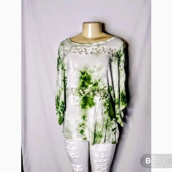 Tie Dye Green Top - The Fix Clothing