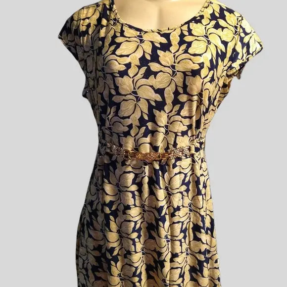 Yellow Flower Dress with Bling - The Fix Clothing