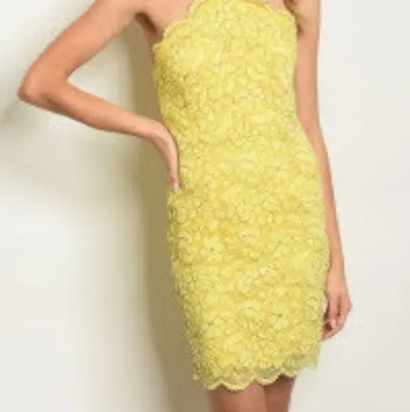 Yellow Halter Dress - The Fix Clothing