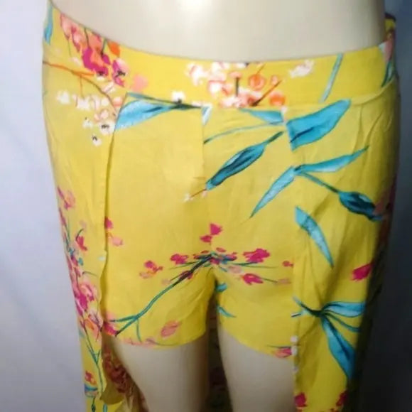 Yellow Tropical Floral Shorts - The Fix Clothing