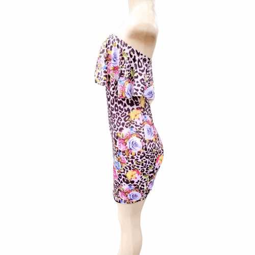 Floral Leopard Summer Dress - M - The Fix Clothing