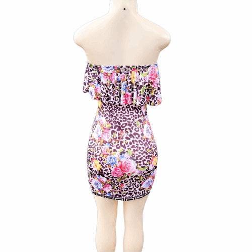 Floral Leopard Summer Dress - M - The Fix Clothing