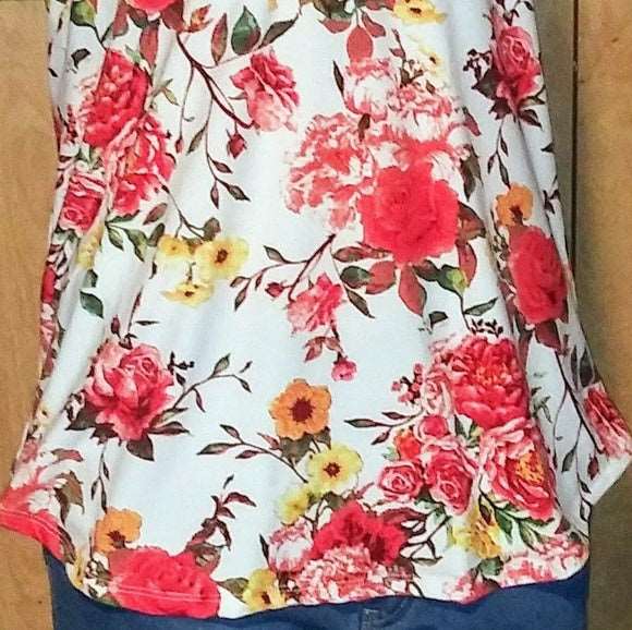 Floral Blouse Red Betsy - Plus Size - The Fix Clothing