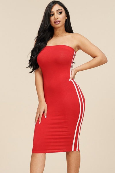 Red Tube Top Dress - The Fix Clothing
