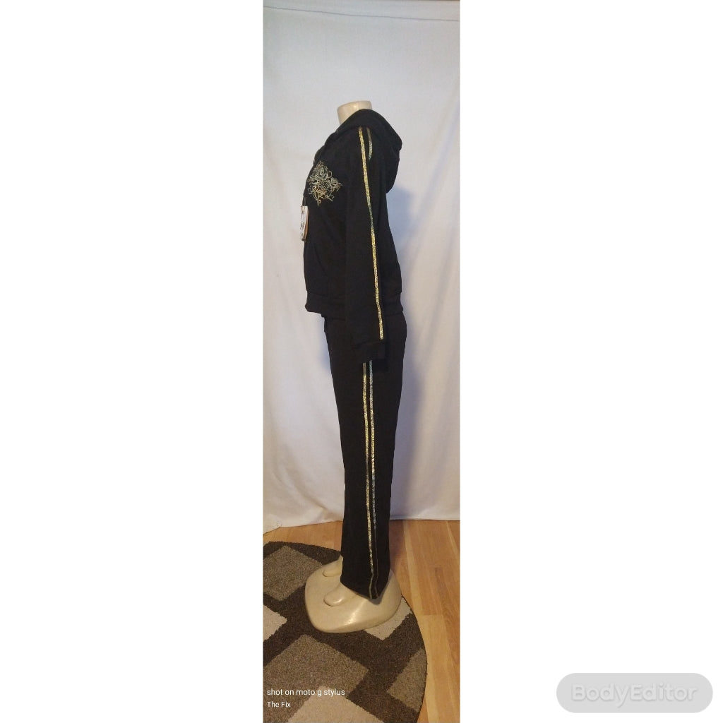 Black and Gold Sweatsuit - The Fix Clothing