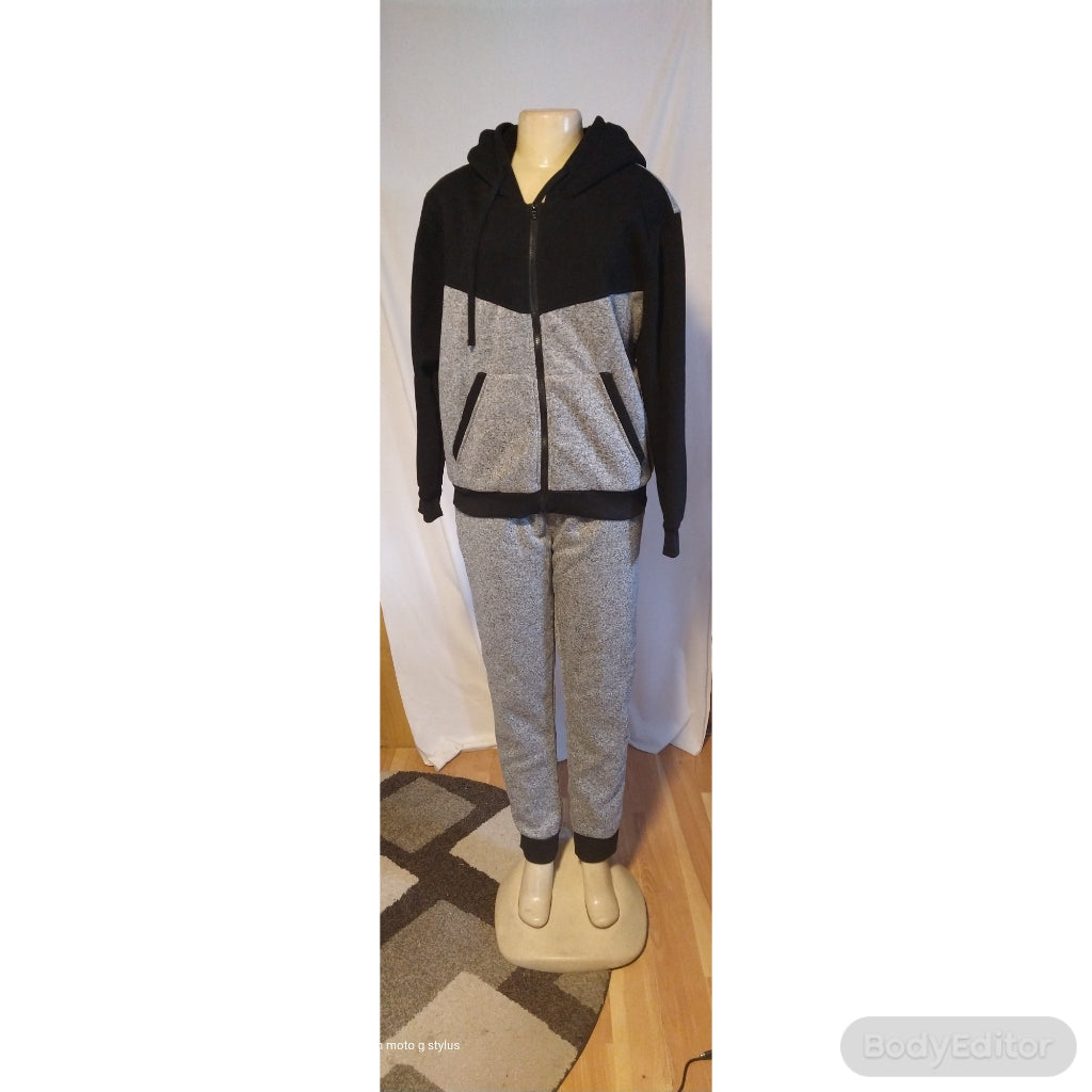 Dark Black/Light Gray Sweatsuit - The Fix Clothing