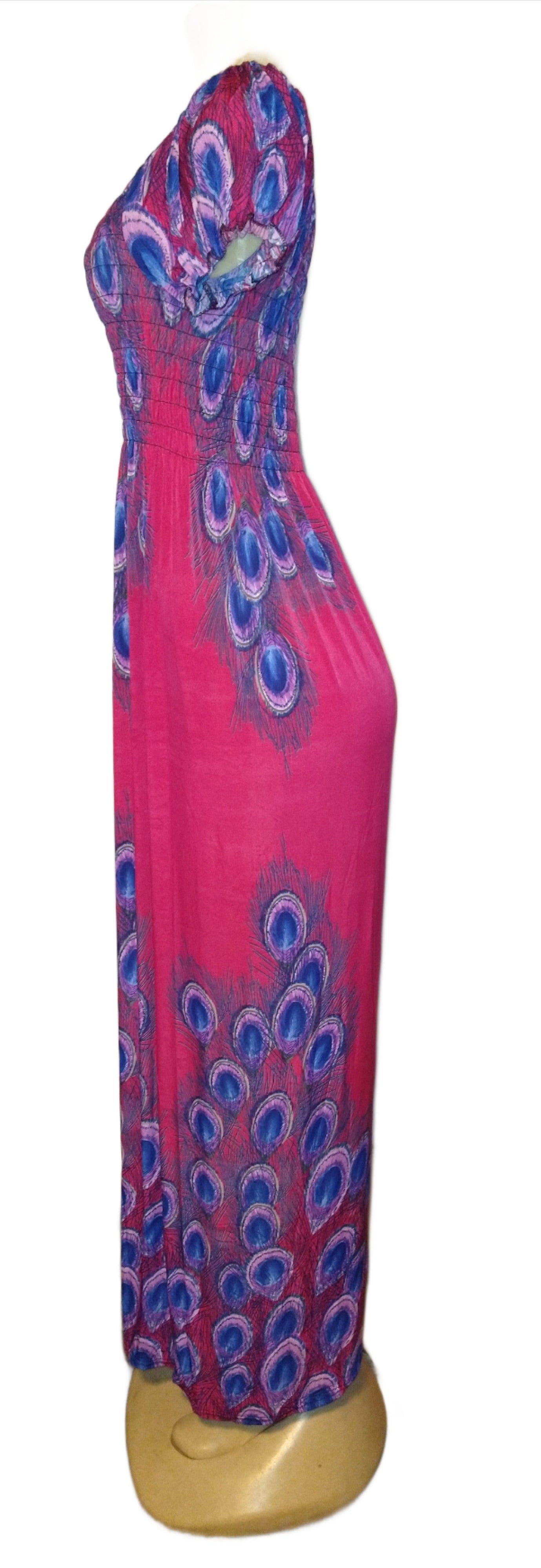 Pink Peacock Feather Dress - The Fix Clothing