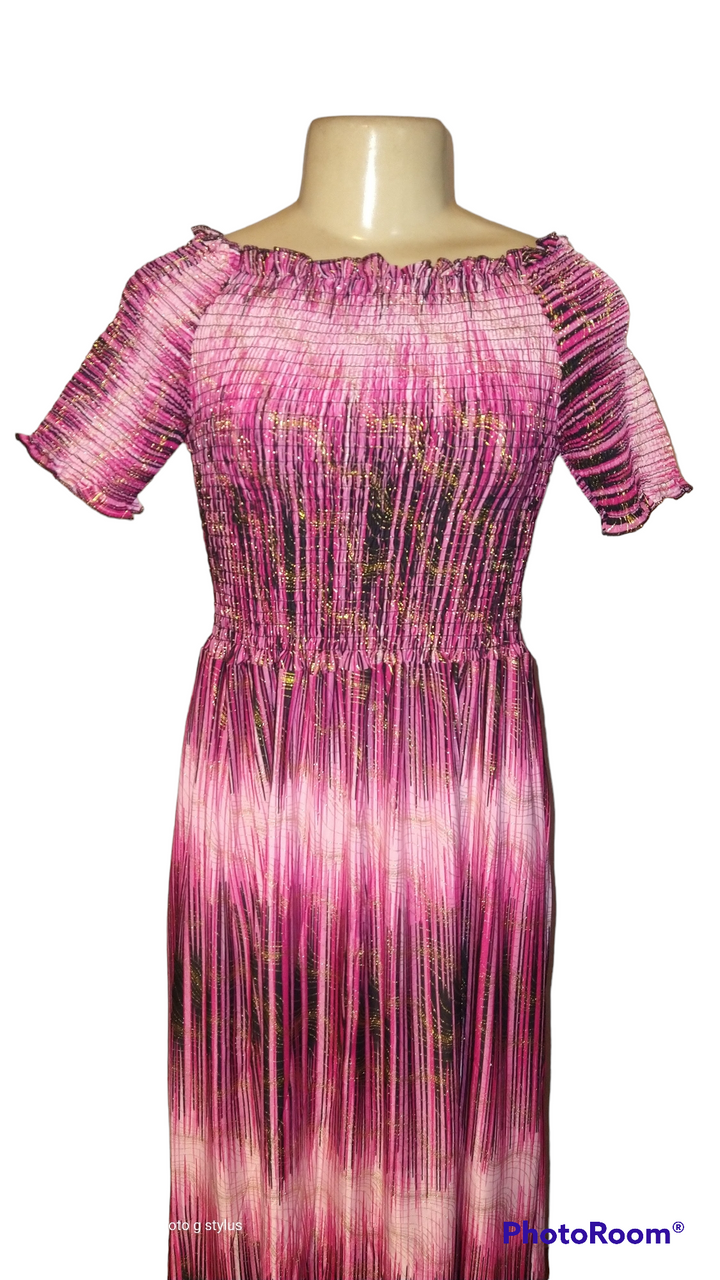 Pink Metallic Dress - The Fix Clothing
