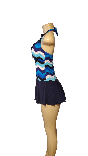 Blue Striped Tanki Swimsuit - The Fix Clothing
