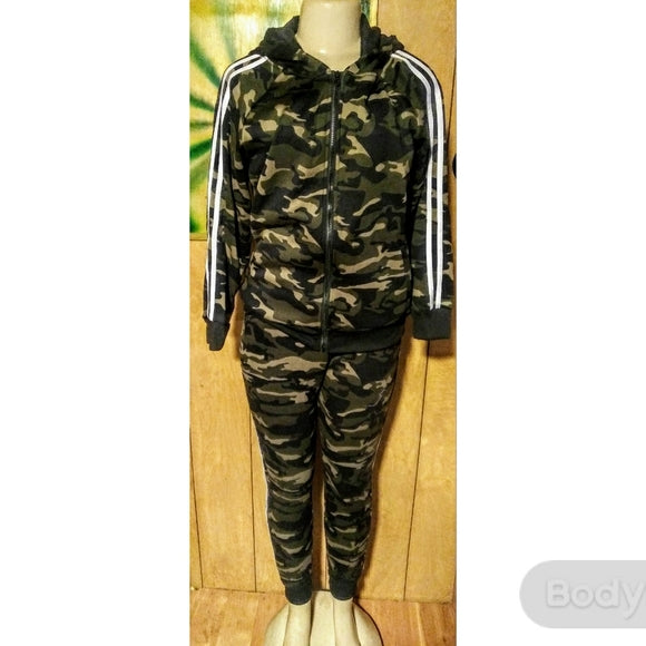 Green Camo Sweat Suit - The Fix Clothing