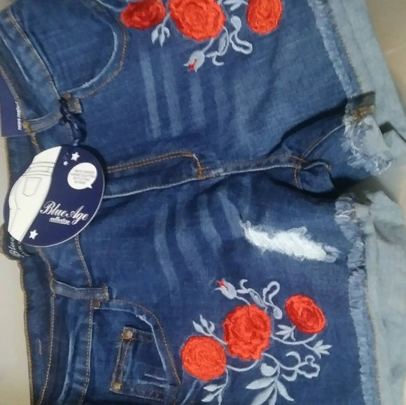 Rose Denim Shorts - The Fix Clothing