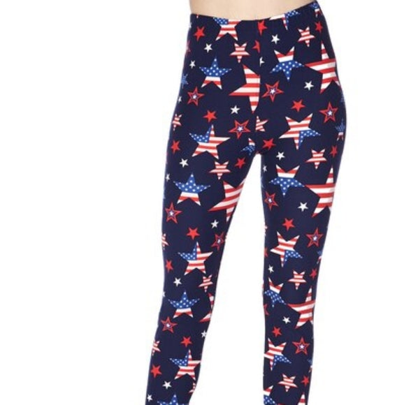 American Flag Leggings - Plus Size - The Fix Clothing