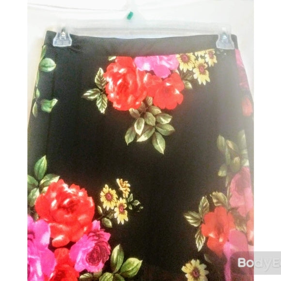 Red Floral Maxi Skirt - The Fix Clothing