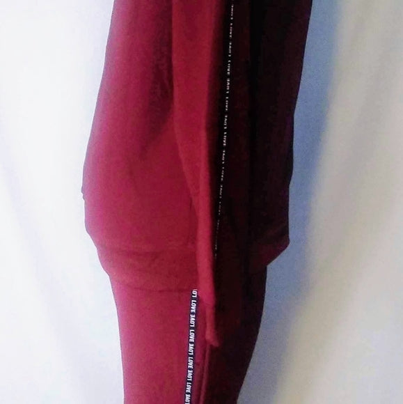 Burgundy LOVE Sweat Suit - The Fix Clothing