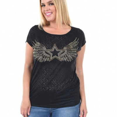 Angel Wings Top with Studs - The Fix Clothing