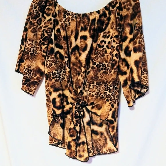 Off the Shoulder Leopard Top - The Fix Clothing