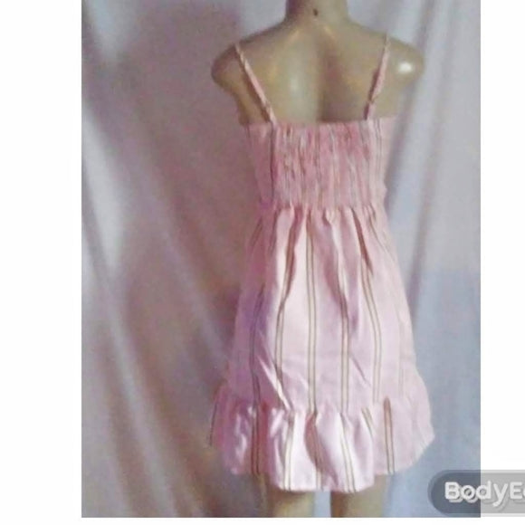 Striped Pink Dress with Bow Knot - The Fix Clothing
