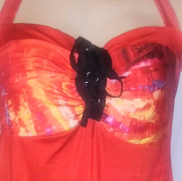 Red Summer Art Dress - The Fix Clothing
