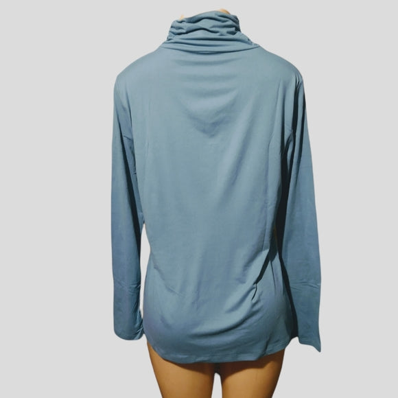 Teal Mock Turtleneck Sweater - The Fix Clothing