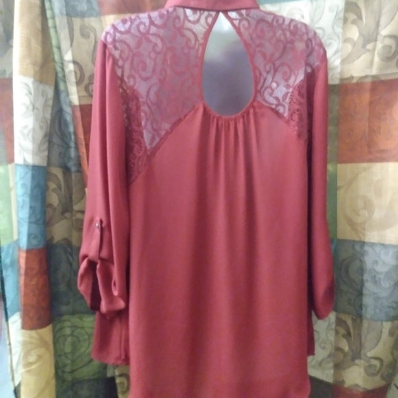 Burgundy Lace Top - The Fix Clothing